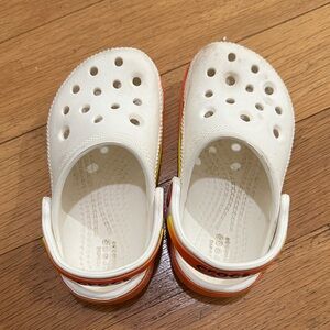 CROCS Kids White and Yellow Sandals